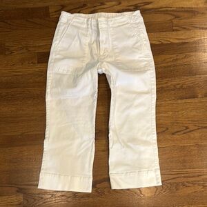 CAbi White Ankle Cropped Pants